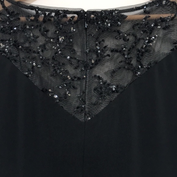 Js Collections black cap sleeve sequin lace top evening gown dress size Large - Picture 7 of 14